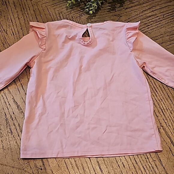 Pink long sleeve ruffle top 4-5T - Picture 7 of 10